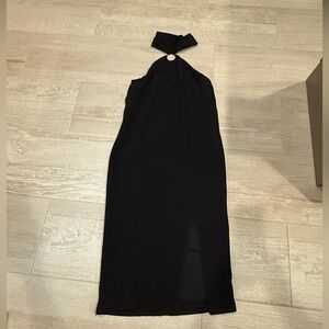Elegant Black Halter Dress